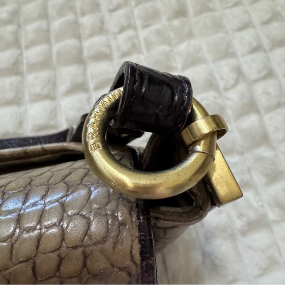 Brahmin Hudson Shoulder Bag Purse Handbag Cross Embossed Leather Flap Designer - Picture 12 of 12